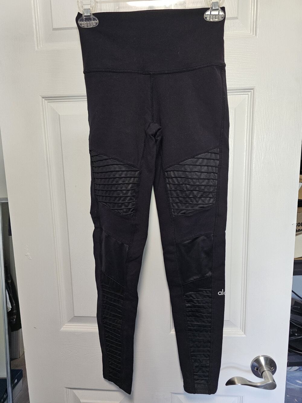 Alo Yoga Womens Legging Black Moto Compression Size S